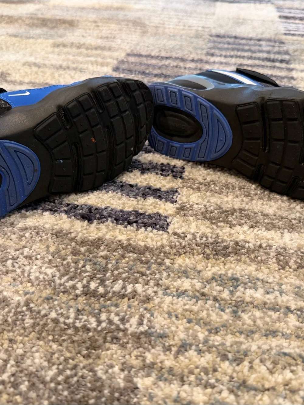 Nike Air Max Nova Black, Blue & White Kids Velcro Athletic Sneakers